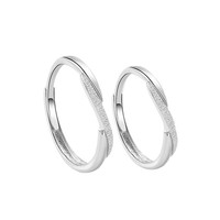 Bagues Junli Ru Yi pour couple en argent sterling S925 électroplaqué, design de niche, luxe léger, simples et unies, pour femmes et hommes