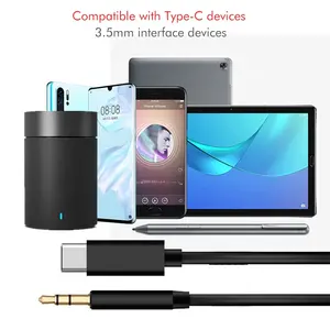 3.5Mm Tot USB-C Type-C Aux Audio Cable Cord Jack Hoofdtelefoon Adapter Otg 1M Mic Audio Lijn voor Huawei Xiaomi Samsung Laptop Pc Auto