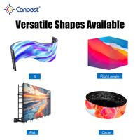 Écran mural LED flexible incurvé Canbest P1.9 P2.6 pour intérieur, scène, 7680 Hz, panneau mural vidéo LED, affichage LED circulaire en forme de S