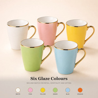 Tasse à café en céramique de luxe, tasse en porcelaine avec poignée dorée, impression personnalisée, tasse à thé ou à lait, cadeau pour la maison ou les fêtes