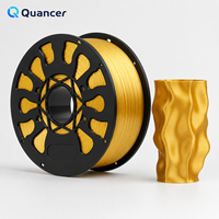 Filament PLA Soie Premium QUANCER 1,75 mm 1 kg (2,2 lb) Bobine Écologique pour Imprimante 3D FDM