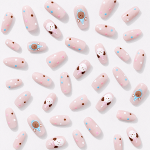 <span class=keywords><strong>Uñas</strong></span> <span class=keywords><strong>Postizas</strong></span> Cortas Cuadradas con Estampado de Perro de Dibujos Animados, <span class=keywords><strong>Uñas</strong></span> Artificiales <span class=keywords><strong>Transparentes</strong></span> con Puntos <span class=keywords><strong>para</strong></span> <span class=keywords><strong>Niñas</strong></span> - Product Image 6