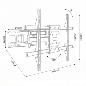 Supporto TV in Acciaio con <span class=keywords><strong>Staffa</strong></span> <span class=keywords><strong>per</strong></span> Montaggio a Parete o Soffitto <span class=keywords><strong>per</strong></span> Schermi TV LED LCD <span class=keywords><strong>da</strong></span> 40'-80' - Fornitore Professionale di Fabbrica - Product Image 3