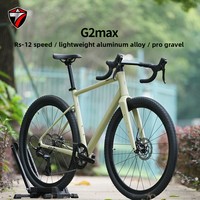 Vélo de gravier GRAVEL-G2max en alliage d'aluminium, 12 vitesses, suspension avant, freins à disque doubles, pneus tout-terrain larges 50C, haut de gamme
