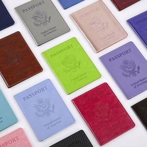 Accessoires de voyage personnalisés, couverture de passeport, blocage RFID, cuir synthétique, porte-passeport fin à sublimation vierge - Product Image 6