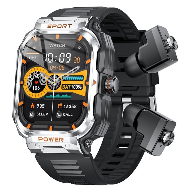 Wholesale Waterproof Sport Smartwatch with TWS Earphone 2.01 Inch Big Screen BT Call Health Monitoring Reloj Smart Watch Men