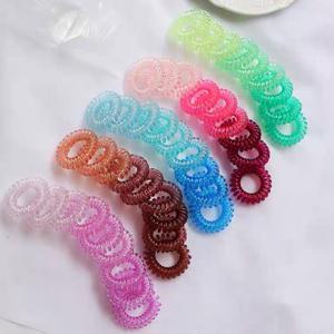 Transparant Effen Kleur 4Cm Telefoon Koord Set <span class=keywords><strong>Plastic</strong></span> Telefoon Coil Haar Scrunchy En Haar Stropdas Accessoire Voor Meisjes - Product Image 1
