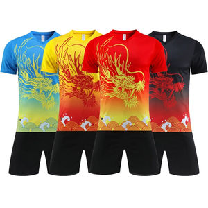 Maillot de football d'entraînement professionnel léger pour hommes, impression par transfert thermique, 100% polyester, respirant, séchage rapide, ensemble de football court - Product Image 1