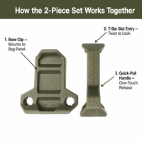 Ensemble de clips pour pochette POM MOLLE, classique, luxueux, écologique, durable, plaque de base de 29 mm, barre en T, fermeture éclair à ouverture rapide pour gilet d'extérieur