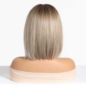 Perruque complète de style européen et américain, coupe <span class=keywords><strong>courte</strong></span> et droite, bob, transparente, naturelle et respirante, tendance printemps-été - Product Image 2