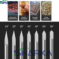 Fresa de grabado de carburo 3.175, cortador de fresado 3D, broca de router CNC en forma de V de 0.1, 0.2, 0.3, 15 ° 20 ° 25 ° 30 ° 60 ° 45 ° 90 °   Para Madera, PVC y Acrílico