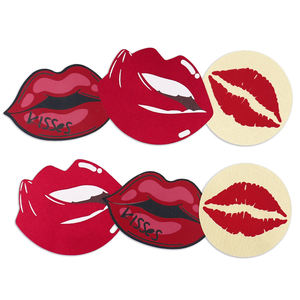 Décoration de luxe Sexy seins rouges Pasties personnalisés femme mamelon Pasties fantaisie sein adhésif mamelon couverture autocollants - Product Image 6