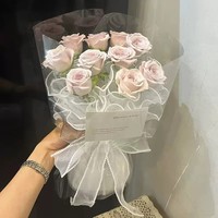 Buket bunga mawar harum diawetkan, buket bunga simulasi buket Hari Valentine Tiongkok hadiah Hari Guru ibu