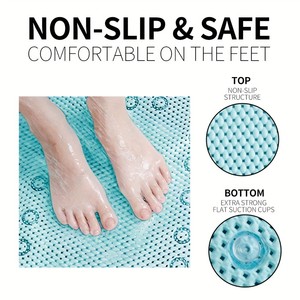 Tapis de douche Yimobra Original en PVC antidérapant avec ventouses et trous de drainage, lavable en machine, sans BPA ni phtalates, vert MARRS - Product Image 3