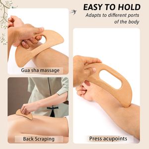 Herramienta de <span class=keywords><strong>Masaje</strong></span> Gua Sha de Madera en Forma de Media Luna para Liberación Miofascial, Diseño Ergonómico en Forma de Hoz para <span class=keywords><strong>Masaje</strong></span> de Cuello, Hombros <span class=keywords><strong>y</strong></span> Espalda - Product Image 5
