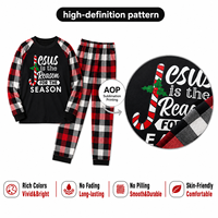 Pyjamas de Noël personnalisés à carreaux assortis pour la famille, en polyester, pour hommes, femmes et enfants, livraison directe, POD, MOQ 1 pièce