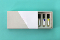 Coffret Cadeau de Mini Parfums Personnalisés Nouvelle Arrivée Boîte en Papier Artistique Écologique avec Gaufrage et Laminage Mat pour Cosmétiques