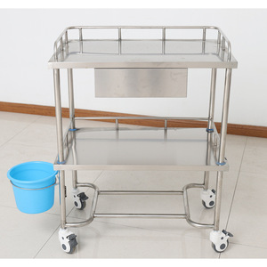 Carrito de tratamiento médico Da Cong de acero inoxidable de 600-750 mm, 3 niveles, con ruedas con freno para uso hospitalario - Product Image 1