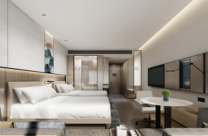 Custom <b>Cheap</b> Modern Business Hotel Queen King <b>Bed</b> Set Complete Guest Room Furniture With Bedding <b>Sofa</b> Office Chair Dining Table - Product Image 3