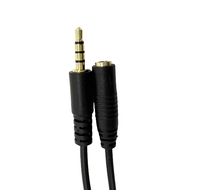 Câble audio stéréo TRRS 4 pôles 3.5mm avec microphone mâle à femelle plaqué or compatible avec les lecteurs multimédia Smartphones