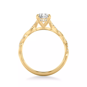 แหวนหมั้นเพชรทรงรี เพชรเพฟไซด์ไดมอนด์ ทองคำแท้ 14K ดีไซน์เกลียวแบบอินฟินิตี้ ประดับเพชรแล็บโกรว์ พร้อมใบรับรอง IGI สำหรับผู้หญิง - Product Image 4