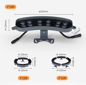 Projecteur LED d'extérieur étanche IP65 noir 12W RGBW DMX512 connectable, lumière chaude pour éclairage d'arbre - Product Image 4