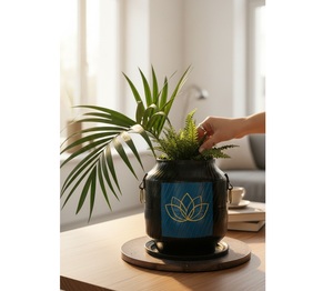 Pot de fleurs décoratif unique |   Support de plantes en forme de fleur artisanal pour la décoration intérieure et extérieure de la maison, du jardin et du balcon - Product Image 1