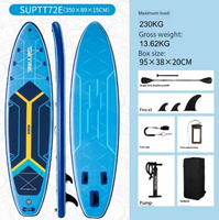 Planche de paddle gonflable tout-terrain stable avec multiples motifs, kit complet, siège de kayak, double pagaie, pompe électrique portable