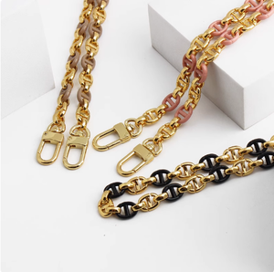 新しい樹脂混合金属バッグストラップ手作りチェーンハンドバッグアクセサリー装飾チェーン - Product Image 2