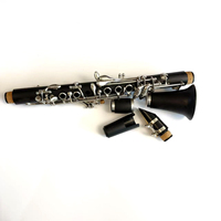 Shiny Musical High Grade Eb Clarinet Hard Rubber Body with Nickel Plated Keys Professional Woodwind Instrument
