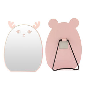 Espejo de <span class=keywords><strong>mesa</strong></span> creativo con forma de Animal para baño, espejo de maquillaje de 2X aumentos, marco de Metal - Product Image 3