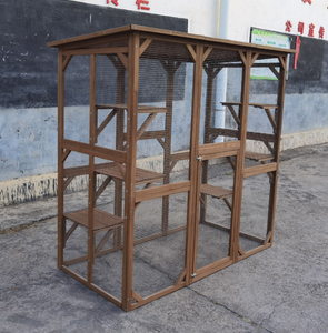 Ucuz büyük ahşap açık kedi muhafaza Catio kafes ile asfalt çatı - Product Image 2