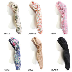 Bonnet en Satin pour cheveux longs, accessoire de nuit, pour femmes, à haute élasticité, en soie - Product Image 5