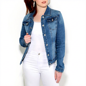 Women's Casual Long Sleeve Winter <b>Denim</b> <b>Jacket</b> Breathable Eco-Friendly Polyester Filled High Quality Best Selling Direct Factory - Product Image 1