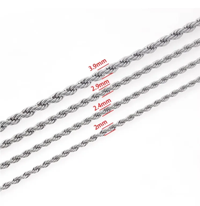 Collar de cadena torcida de acero inoxidable Unisex para hombre y mujer de 45-60cm para colgante, cadena <span class=keywords><strong>cubana</strong></span> Fina, collar con abalorio, cadena, joyería para mujer - Product Image 4