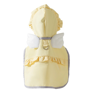Small Medium <b>Dog</b> Raincoat <b>Waterproof</b> Pet Clothes Yellow Blue Pink Solid Color Angel Two Legged With Lead Hook For Outdoor Use - Product Image 2