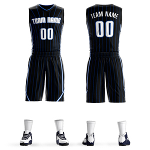 Op maat bedrukte, gestikte, mouwloze unisex basketbalsportkleding, ademend, 100% polyester jersey sets - Product Image 4