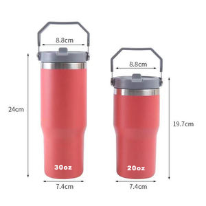 Gobelet de voyage isotherme 30oz 40oz avec paille rabattable et couvercle à poignée, pour voiture, camping et extérieur, pour boissons chaudes et froides, eau et bière, personnalisable avec logo - Product Image 4