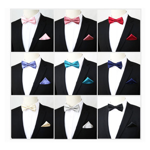 Conjunto de <span class=keywords><strong>Corbata</strong></span> de Moño y Pañuelo de Bolsillo, <span class=keywords><strong>Corbata</strong></span> de Moño Lisa y Brillante de Satén, Cravate para Hombre y Mujer, Accesorio de Moda para Camisa, Fiesta, Iglesia - Product Image 3