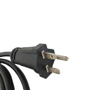 Customized Brasil Standard Inmetro Approved Electrical Extension D16 3 Prong Black Power Cord Cable With extension cords