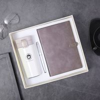 Ensemble de blocs-notes en cuir d'affaires personnalisables pour entreprises, tasses à café, vente en gros, promotionnel, luxe, journal A5, boîte cadeau avec stylo