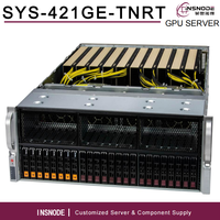 Serveur GPU en rack 4U SYS-421GE-TNRT, double processeur Intel Xeon Scalable, 32 DIMM, 8 To DDR5 RECC, 10 GPU PCIe 5.0, pour l'entraînement, l'inference et le calcul haute performance (HPC)