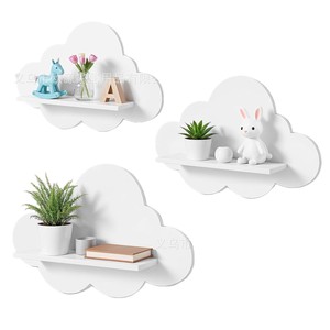 Cloud Shape Wall <b>Shelf</b> Set For Kids Room Bedroom Living Room Decorative <b>Storage</b> Rack With Rabbit Horse Duck Design - Product Image 3
