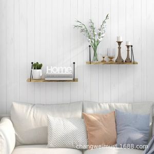 Solid Wood <b>Wall</b> <b>Shelf</b> 2 Tier Hanging Storage Rack For Books And Decor Living Room Bathroom <b>Mounting</b> - Product Image 3