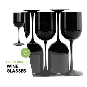 Copa de vino tinto reutilizable, vaso de vino de plástico, personalizable, de colores, acrílico, boda