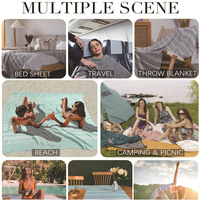Luxury Striped Printed Disposable Lightweight Turkish Square Beach Towel Blanket Extra Large Cotton Throw Quick Dry Sand Free