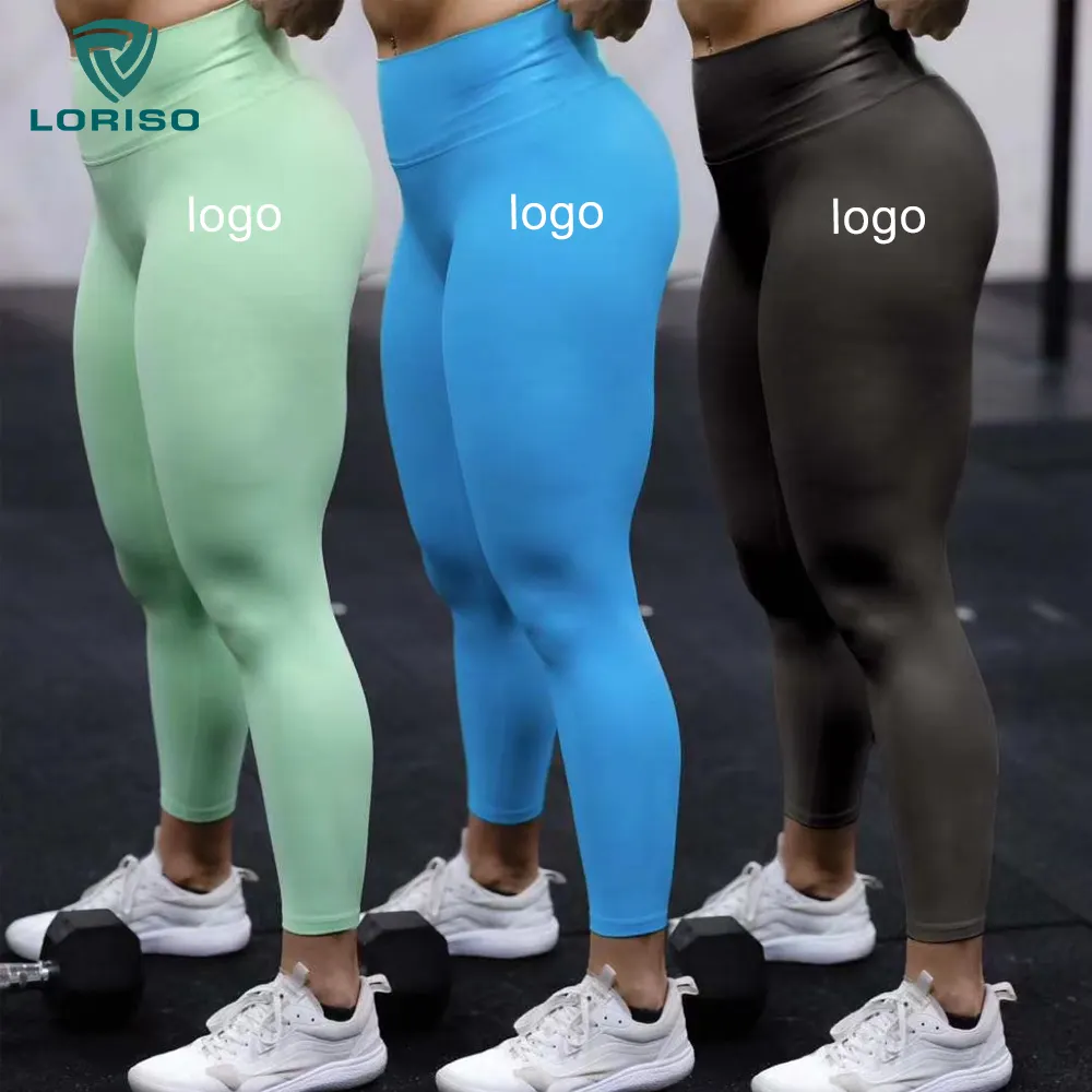 Mallas deportivas de cintura alta para mujer, pantalones de yoga anticelulitis, color negro, a granel