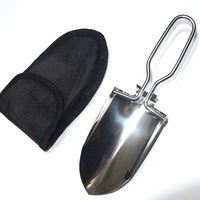 Mini paletta da campeggio pieghevole portatile per Backpacking, spatola da viaggio, resistente, in acciaio inossidabile, cazzuola da trekking con custodia per il trasporto