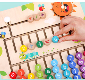 Giocattoli educativi in legno giocattoli matematici montessori strumenti di illuminazione matematica giocattoli da tavolo di riconoscimento - Product Image 4