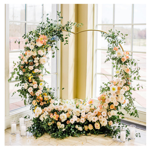 Luxus Shinny Herzform Metall Blumen bogen Wunderschöner Hintergrund rahmen für Geburtstags-und Hochzeits veranstaltungen Hintergrund Dekor Stand - Product Image 1